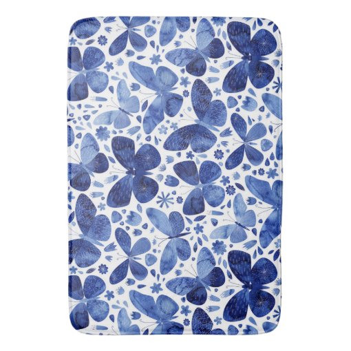 Watercolor Butterfly Print Floor Mat