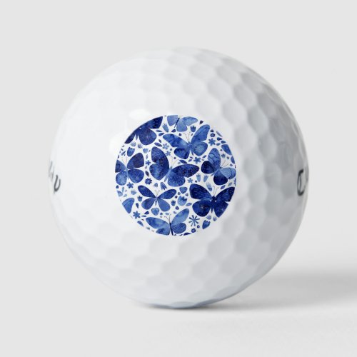 Butterflies Watercolor Blue Golf Balls