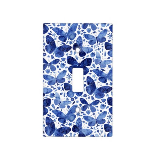 Butterflies Watercolor Blue Light Switch Cover