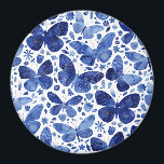 Butterflies Watercolor Blue Magnet<br><div class="desc">Indigo blue and white watercolor butterfly painting.</div>