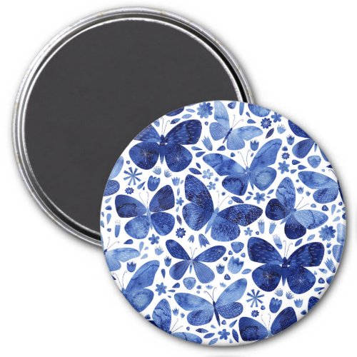 Butterflies Watercolor Blue Magnet