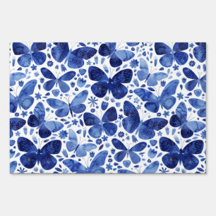 Butterflies Watercolor Blue Sign