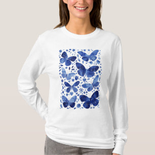 Butterflies Watercolor Blue T-Shirt