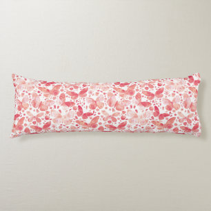 Butterflies Watercolor Coral Pink Body Pillow