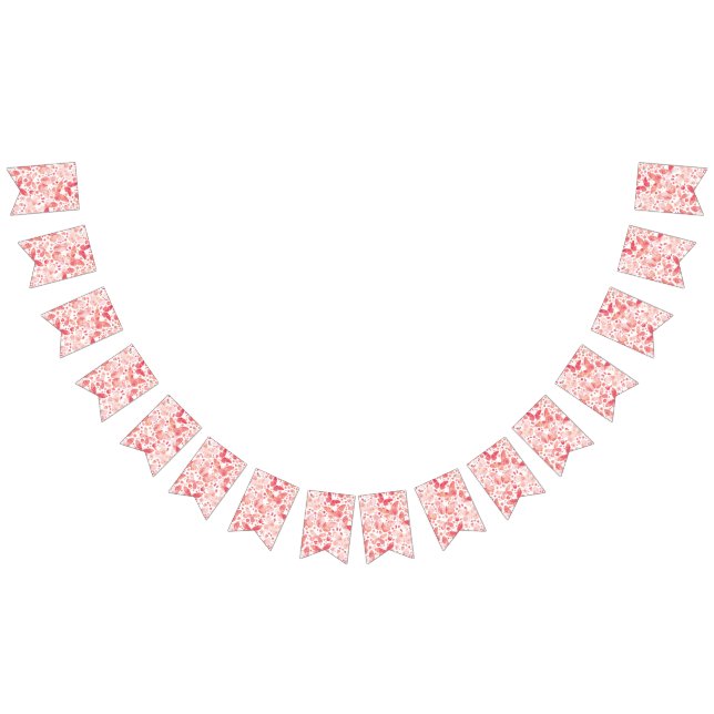 Butterflies Watercolor Coral Pink Bunting Flags (All)