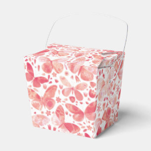 Butterflies Watercolor Coral Pink Favor Boxes