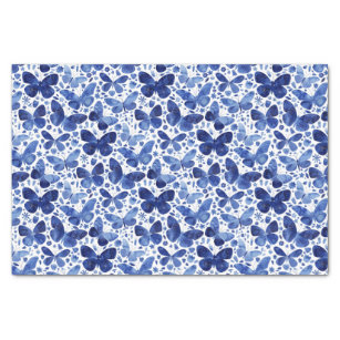 Indigo Blue White Ticking Stripes Tissue Paper, Zazzle