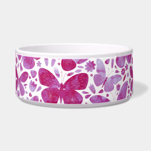 Butterflies Watercolor Magenta Pink Bowl