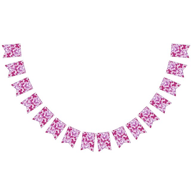Butterflies Watercolor Magenta Pink Bunting Flags (All)
