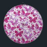 Butterflies Watercolor Magenta Pink Dart Board<br><div class="desc">Magenta pink watercolor butterfly painting.</div>