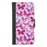 Butterflies Watercolor Magenta Pink