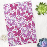 Butterflies Watercolor Magenta Pink Kitchen Towel<br><div class="desc">Magenta pink and white watercolor butterfly painting.</div>
