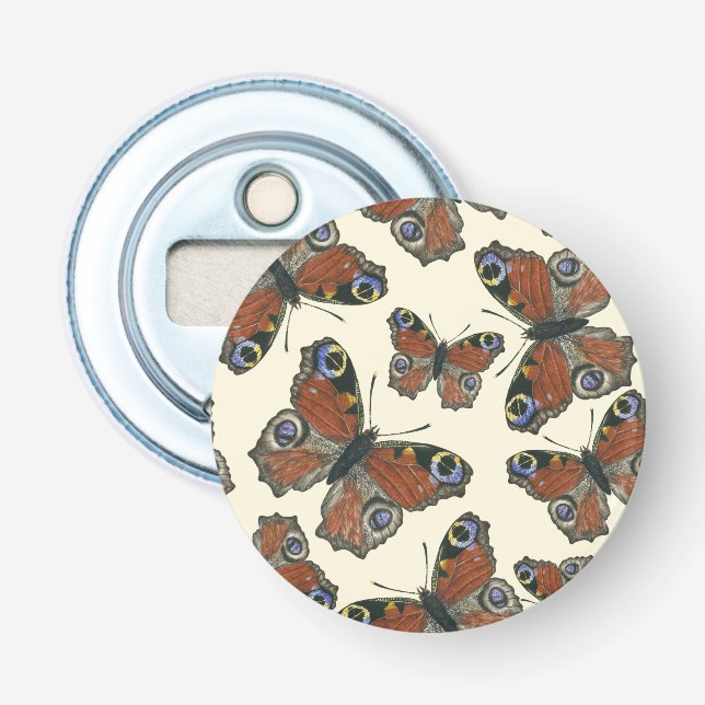 Butterflies watercolor pattern bottle opener (Front)