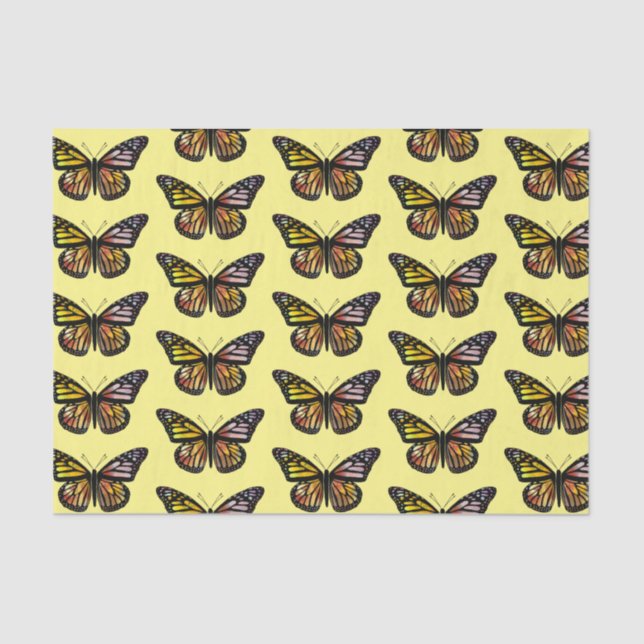 Butterflies Watercolor Pattern Gift Tissue Paper (Front)