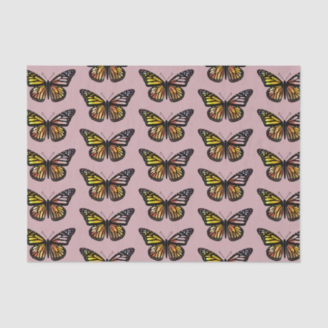 Butterflies Watercolor Pattern Gift Tissue Paper (Front)
