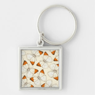 Butterflies watercolor pattern keychain