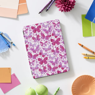 Butterflies Watercolor Pattern Pink iPad Pro Cover
