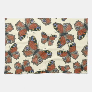 Butterflies watercolor pattern towel