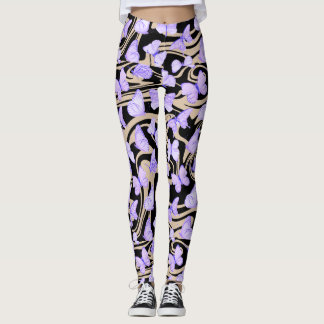 Butterflies Watercolor purple Leggings 