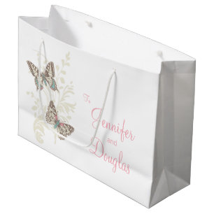 Butterflies wedding bride and grooms gift bag