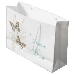 Butterflies wedding bride and grooms gift bag