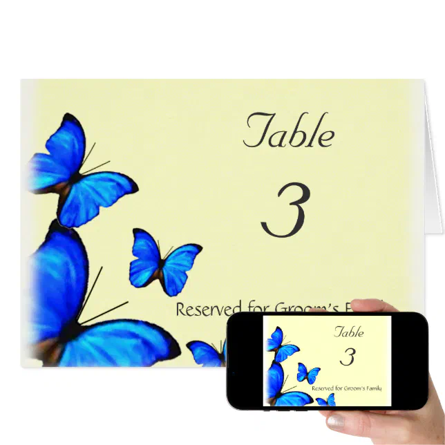 Butterflies Wedding Table Number Card Zazzle