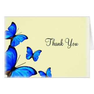 Blue Butterfly Thank You Note Cards | Zazzle