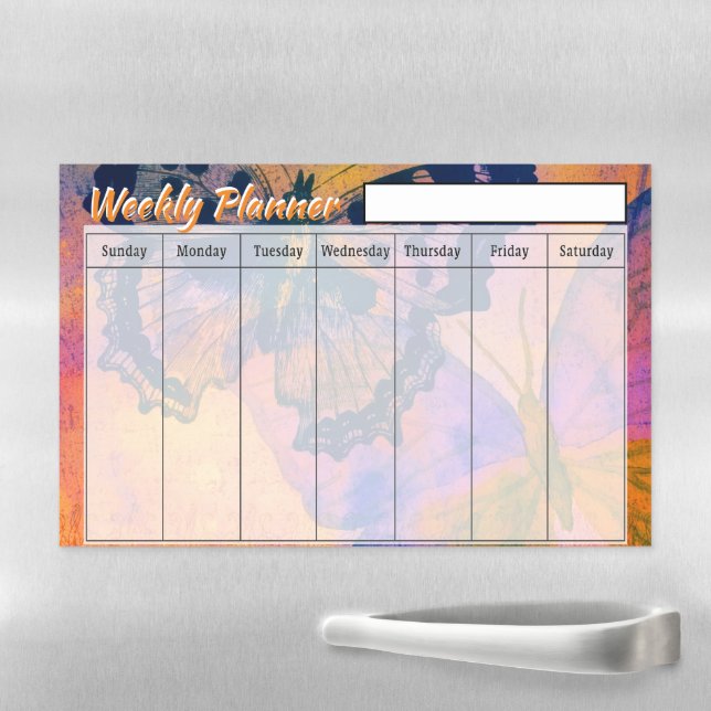 Butterflies Weekly planner  Magnetic Dry Erase Sheet (In Situ)