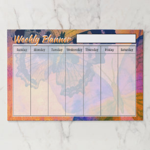 Butterflies Weekly planner sheets Paper Pad