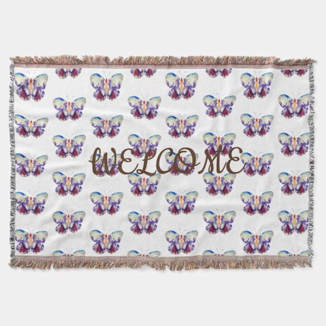 Butterflies Welcome Thow Blanket (Front)