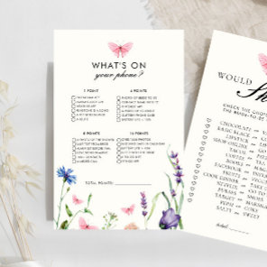 Butterflies What On Your Phone Bridal Shower Game