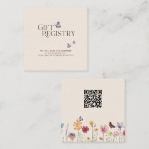 Butterflies & Wildflower Baby Shower Gift Registry Enclosure Card