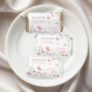Butterflies Wildflower Blush Bridal Shower Hershey's Miniatures
