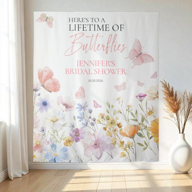 Butterflies Wildflower Bridal Shower Backdrops (Creator Uploaded)