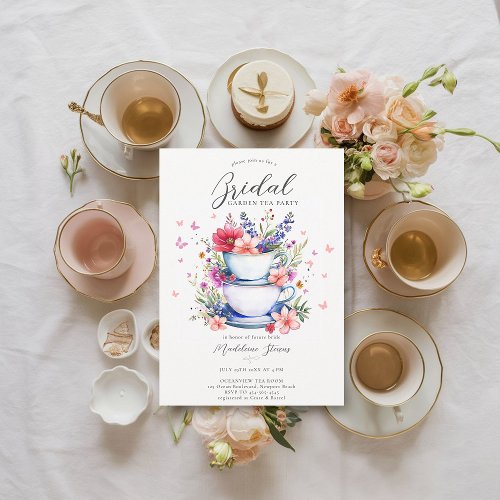 Butterflies Wildflowers Garden Tea Bridal Shower Invitation