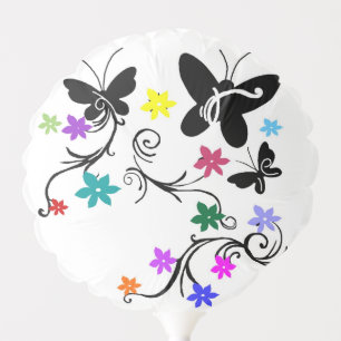 Butterflies with floating flowers balloon