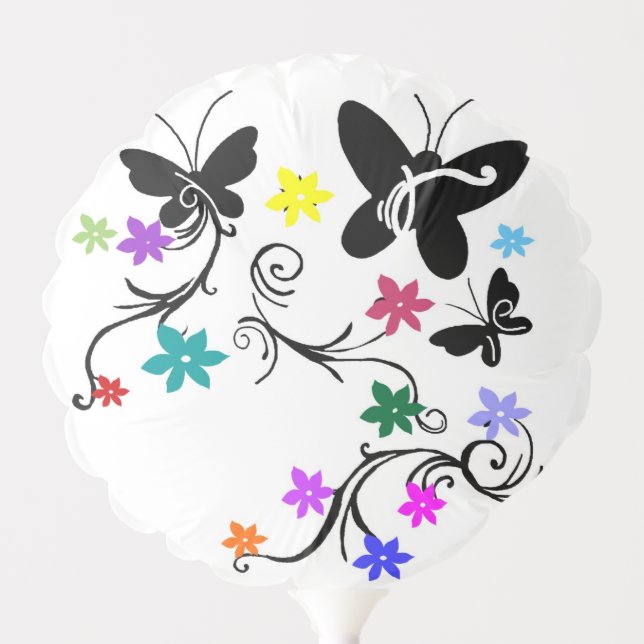Butterflies with floating flowers balloon (Front)