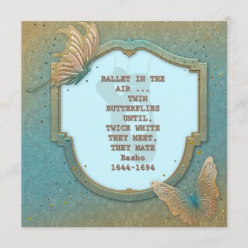 Butterflies With Haiku By Basho Invite by dickens52 at Zazzle
