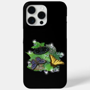 Butterflies with Leaves Raindrops Stars iPhone 15 Pro Max Case