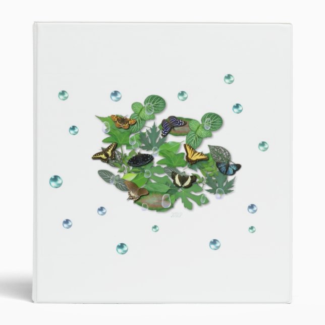 Butterflies with sheets, rain drop, pearls binder (Front)