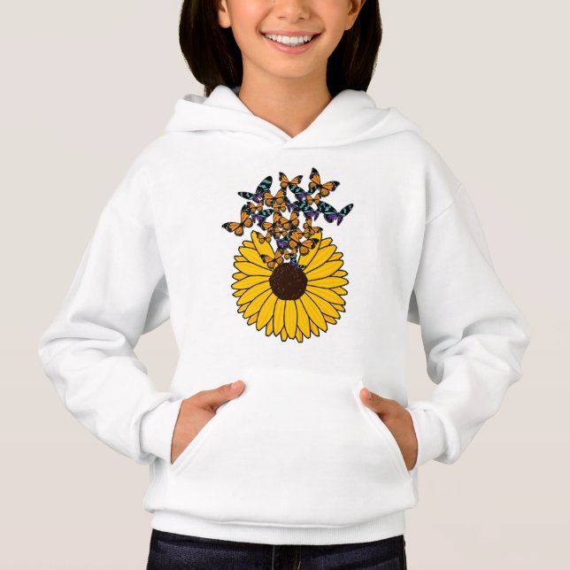Butterflies with Sunflower Hoodie (Front)