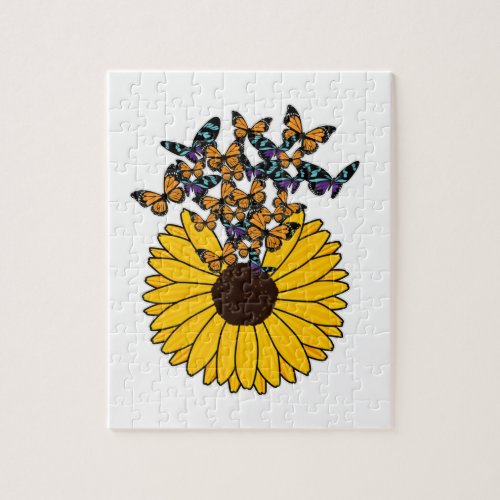 Butterflies with Sunflower Jigsaw Puzzle