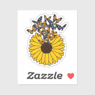 Butterflies with Sunflower Sticker