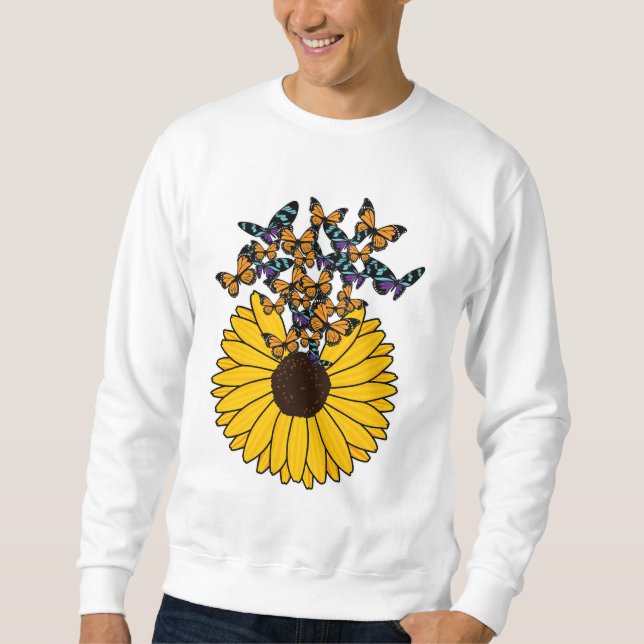 Butterflies with Sunflower Sweatshirt (Front)