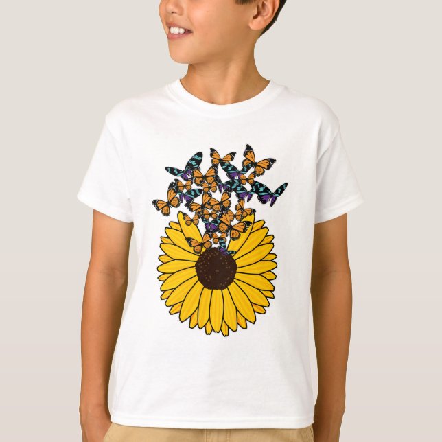 Butterflies with Sunflower T-Shirt (Front)