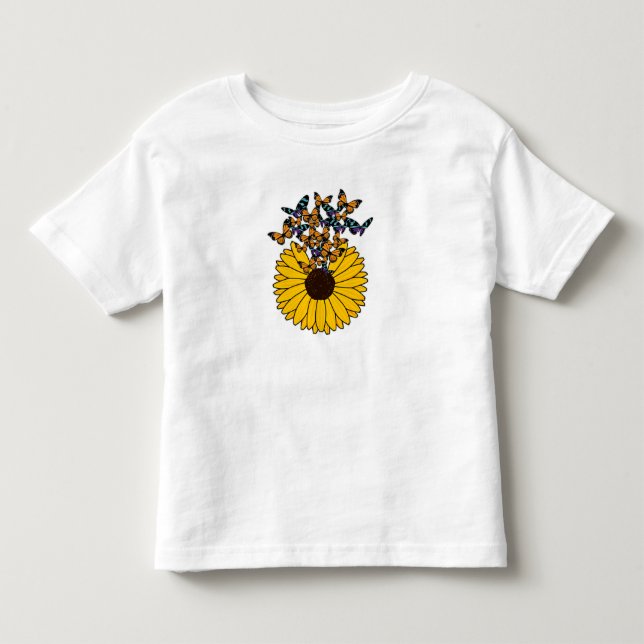 Butterflies with Sunflower Toddler T-shirt (Front)