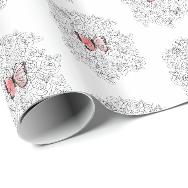 Butterflies Wrapping Paper (Roll Corner)
