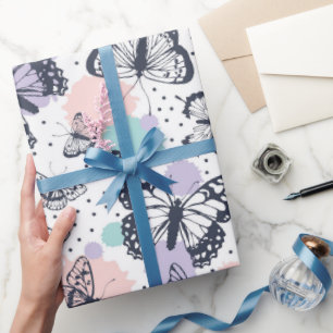 butterflies wrapping paper
