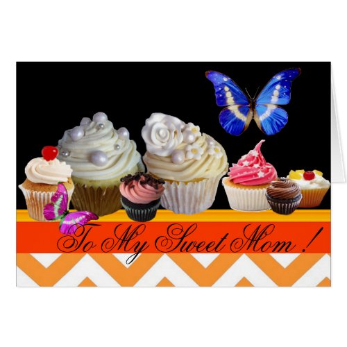 BUTTERFLIES YUMMY CUPCAKES SWEET MOTHERS DAY