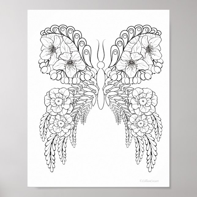 Butterflowers #1 Coloring Poster (Front)